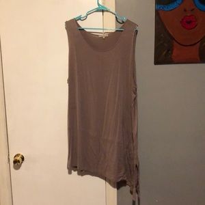 Tan Oversized Tunic w/ Side Split, Size 3X